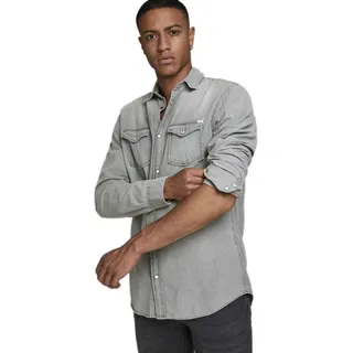 Jack & Jones Jeanshemd Heridan in grauer Used-Waschung-XL