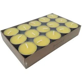 pajoma® Citronella Teelichter 30er Set im Alu-Cup | Duftkerzen im Naturkarton | Ø 3,8 cm | Frischer Sommerduft & angenehmes Lichtspiel