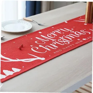 Sonstige Weihnachtsdekoration, Waschbarer Weihnachtstischläufer, Tischdecke Mit Weihnachtlichem Hirsch-aufdruck Für Weihnachtsfeiern, Abendessen Und Partys, 30 X 240 Cm