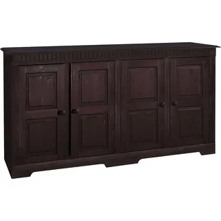 Sideboard OTTO HOME "Lisa", braun (dunkelbraun), B:158,5cm H:80cm T:35cm, Massivholz, Sideboards, Sideboard, Kommode aus massivem Kiefernholz, in 2 Breiten lieferbar