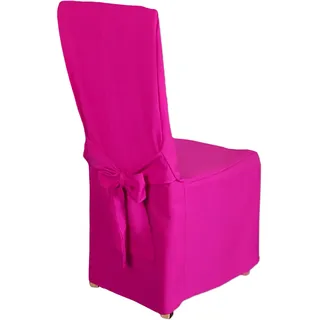 HOME DEKO Stuhlhussen mit Schleife, Universal-Sitzbezüge zum Schonen von Stühlen für Wohnzimmer, Esszimmer oder Küche, Perfekt für Anlässe Aller Art, Purpur, 4 Stück