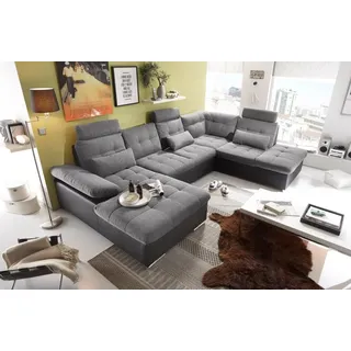 ED EXCITING DESIGN Wohnlandschaft Jakarta, mit Schlaffunktion, Bettkasten, Kopfstützen,Nierenkissen