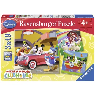 Ravensburger Mickey & Friends Micky Maus Dreifach-Puzzle, 3 x 49 Teile