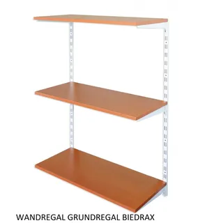 Wandregal - Grundregal 50 x 60 x 100 cm, Farbe weiss - 3 Fachboden Kirsche