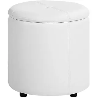 Beliani Pouf, Weiß, Kunststoff, 1-Sitzer, Rund, 38x40x38 cm, Wohnzimmer, Hocker, Poufs