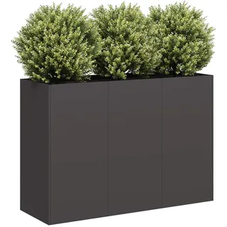 vidaXL Pflanzkübel Schwarz 120x40x80 cm Kaltgewalzter Stahl