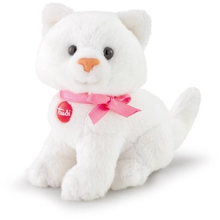 trudi TUDL7000 Sweet Collection Kleine Katze 9 cm, Größe XXS, Stofftier mit weichen Materialien und liebevollen Details, Plüschtier waschbar, Kuscheltier für Kinder und Babys, Weiß, ca. 5 x 5 x 8 cm