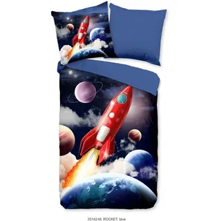 PURE luxury collection Rocket Mikrofaser Blau 135 x 200 cm + 80 x 80 cm