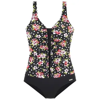 LASCANA Badeanzug Damen Schwarz/Mehrfarbig 48 Cup B