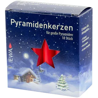 Pyramidenkerzen groß rot / weiss / natur '17,2 x105 mm' PK18/100 Kerzen