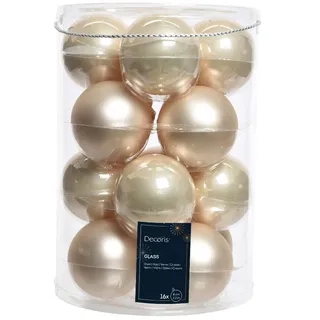 Kaemingk Weihnachtsbaumkugeln Glas 8 cm 16 Stück Perle