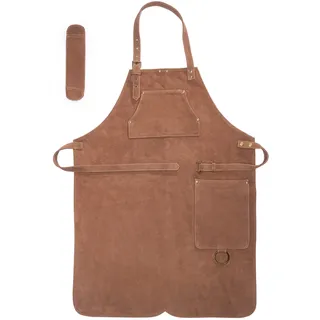 Angus Stoke Premium Lederschürze Henry - Vollleder Grillschürze - one-Cut Vintage Leder Schürze - BBQ & Küche - Henry (OneSize, Braun) - Einheitsgröße