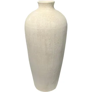Bodenvase Avion 70cm - konisch, Creme grau, Keramik, Ø31cm CreaFlor Home