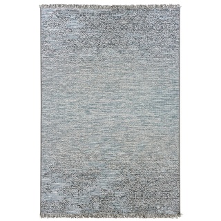 In- und Outdoorteppich TWEED, Blau - Grau - 120 x 170 cm - mit Fransen