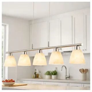 GLOBO LIGHTING Pendelleuchte, Leuchtmittel nicht inklusive, Esstischlampe Hängelampe Esstisch Hängeleuchte silberfarben