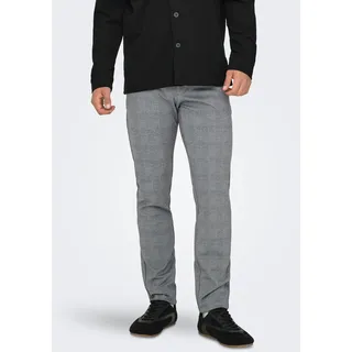 Only & Sons ONSMARK Slim Check Chinos grau 34 32