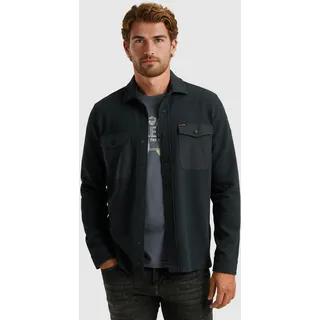 Langarmhemd PME LEGEND, Herren, Gr. XL, N-Gr, carbon, Web, Obermaterial: 100% Baumwolle, unifarben, regular fit hüftbedeckend, Rundhals, Hemden, mit Druckknöpfen und Brusttaschen