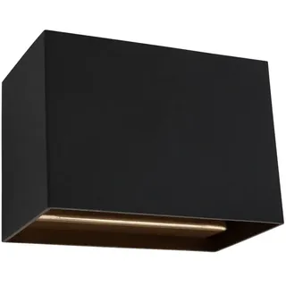 Steinhauer Wandleuchte MURO, Up/Down, eckig flach, inkl. G9 LED 3W 2700K 300lm, mit Blendklappen, dimmbar, Schwarz matt / innen Gold matt STE-3365ZW