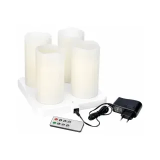 Duni LED-Stumpenkerze, wiederaufladbar 220 x Ø 75 mm, weiß