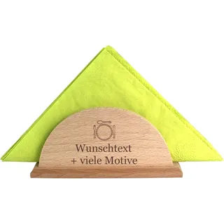 Serviettenhalter Holz stehend mit Gravur - individueller Spruch, Name + Motiv möglich - Serviettenständer, Serviettenspender als Deko, für Küche, Restaurant, Bar, Biergarten