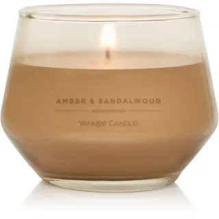 Yankee Candle Studio Duftkerze | Mittelgroße Kerze Amber & Sandalwood | Lang brennende Kerzen: 35-50 Stunden | Stilvoll designtes Glas| Perfekte Geschenke für Frauen, MütterHochzeits