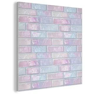MuchoWow© Wandbilder Akustikpaneele 80x80 cm Filz Wohnzimmer Wanddeko Schlafzimmer Schallpaneel Zimmer Deko für die Wand Dekoration Wall Art Rosa - Perle - Glanz - Mauer