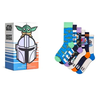 Happy Socks STAR WARSTM 6-Pack Mandalorian Gift Set Baumwolle Socken Damen Herren Blau 36-40 - 36-40