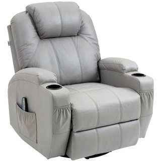 HOMCOM Massagesessel TV-Sessel Ruhesessel mit 8 Massagemodi, Fernbedienung (Relaxsessel, 1-St., Liegesessel), mit Fernbedienung grau