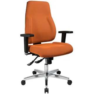 Topstar PI99GBC4 P91, Bürostuhl, Schreibtischstuhl, breiter Muldensitz, inkl. höhenverstellbare Armlehnen, Konturpolsterung, Bezug orange