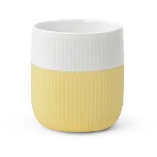 ROYAL COPENHAGEN Becher Contrast Gerippt Sunbeam 350 ml, 1-tlg., Porzellan, Silikon gelb