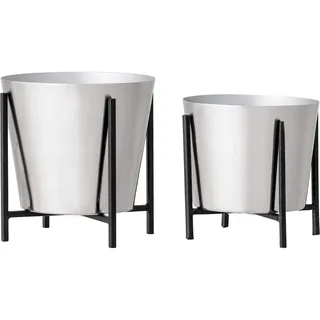 Bloomingville Blumentopf, silber, Eisen, 2er Set