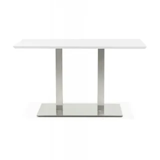 Esstisch Rechteckig Weiß MDF mit Stahlgestell  Designertisch Metall für 6 Personen  Küchentisch Holzoptik Robust  Kadima Design