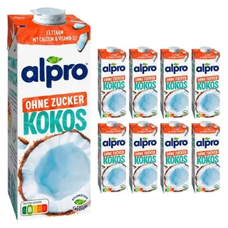 Alpro® Kokosnussdrink ungesüßt 8 x 1 l