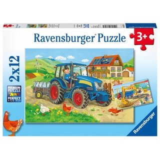 Puzzle Baustelle Und Bauernhof 2X12-Teilig
