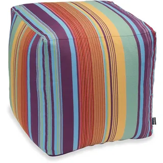 H.O.C.K. Sitzhocker H.O.C.K. Milane Bean Cube Pouf 40x40x40cm lila / gelb / hellblau, Hocker, Barhocker & Sitzhocker, Pouf, Badhocker, Wohnzimmer Hocker blau|bunt|gelb|lila