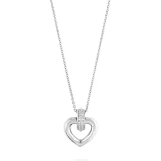 JETTE Silberkette JETTE Damen-Kette 925er Silber 38 Zirkonia Herz, STRONG HEART silberfarben