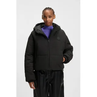 Steppjacke HUGO "Freya", Damen, Gr. M, schwarz (schwarz 001), Web, Obermaterial: 100% Polyamid, unifarben, relaxed fit normal, elastischer Bund, Jacken Steppjacke, Relaxed Fit, mit Kapuze