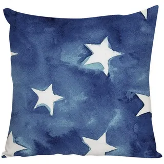 Kissenbezug 80x80 Weißer Stern Blau Kopfkissenbezug 80x80 Baumwolle Leinen Sofakissen mit Reißverschluss Dauerhaft Kissenbezüge 80x80 Knitterfreie Starke Atmungsaktivität Couchkissen 1 Pcs