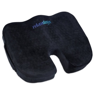 relaxdays Stuhlkissen Ergonomisches Sitzkissen schwarz