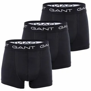 GANT Jungen Boxer Shorts, 3er Pack - Trunks, Cotton Stretch, einfarbig Schwarz 134/140