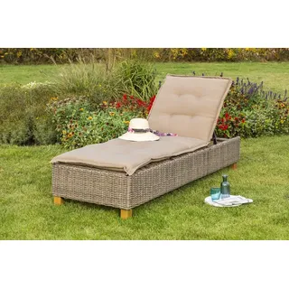 MX Gartenliege Toskana PolyRattan Sonnenliege Relaxliege Poolliege Wellnesliege