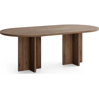 WFL GROUP Ovaler Esstisch 200 x 75 x 90 cm Nussbaum braun