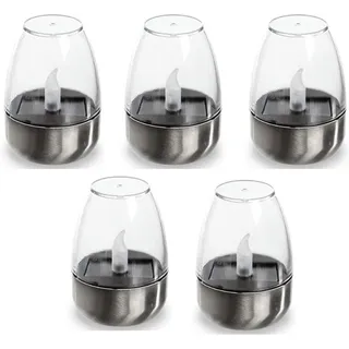Sjqka - Solar-Teelichter Wasserdichte Outdoor-Kerzen, Teelichter mit warmem Licht von der Dämmerung bis zum Morgengrauen für Tisch, Outdoor, Party,