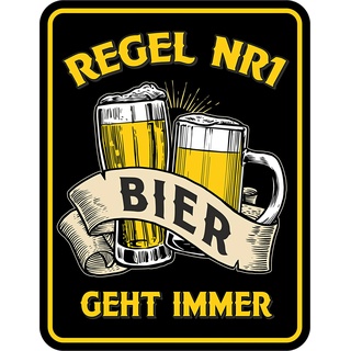 Blechschild "Regel Nr. 1 - Bier Geht Immer"