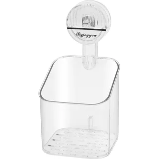 Duschablage Ohne Bohre, Duschablage Saugnapf, Duschregal ohne Bohren mit Saugnapf, Badezimmer Duschkorb, Transparent Wandablage für Küchen Bad Seife Shampoo Wandregal Organizer