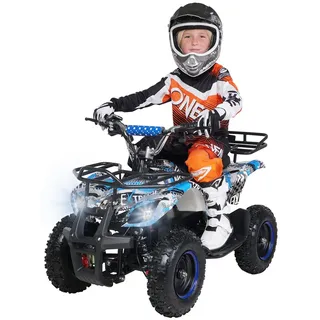 Actionbikes Motors Elektro Kinderquad Torino | 1000 Watt - 36 V - Pocket Quad bis 24 km/h - 3 Stufen - Kinder Elektroquad (Blau Polo) - Blau