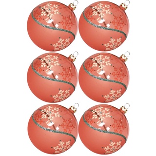 Weihnachtsbaumkugel Weihnachtskugel-Set Kristallwelle hummer (6 St), mundgeblasen, handdekoriert orange