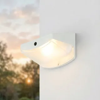 LED Solar Wandlampe Bewegungsmelder B: 10,6 cm IP44 Weiß Wand Leuchte außen