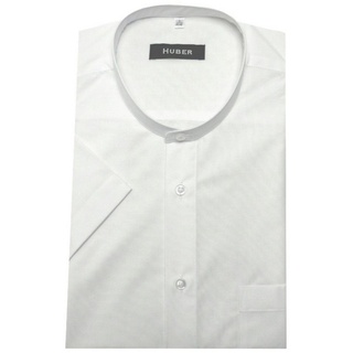 Huber Hemden Kurzarmhemd HU-0621 Stehkragen, Kurzarm, Regular Fit - gerader Schnitt, Made in EU weiß 5XL (51-52)