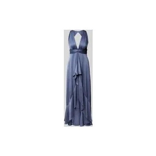 Abendkleid mit Knotendetail, Rauchblau, 48